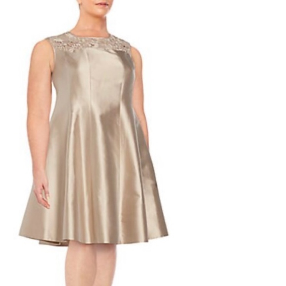 Lafayette 148 New York, Plus Size Kristen Lace-Detail Cotton & Silk Dress